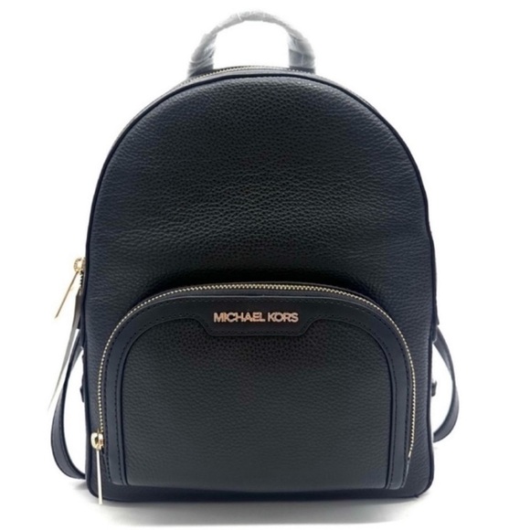 Michael Kors Medium Jaycee Backpack Black/Gold - Picture 1 of 11